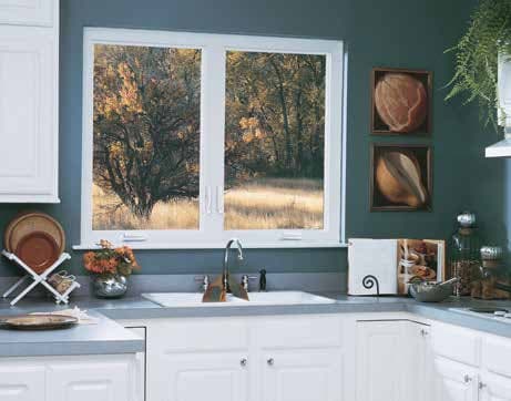 Casement window cranked open for full ventilation