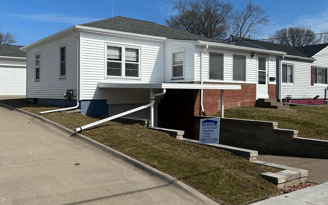 Completed gutter installation showing finished system
