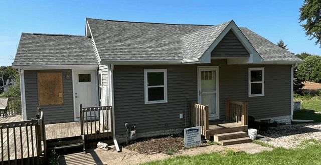 Gutter downspout installation detail